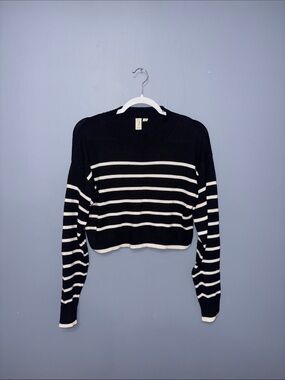 Joie • Black Stripe Crop Sweater